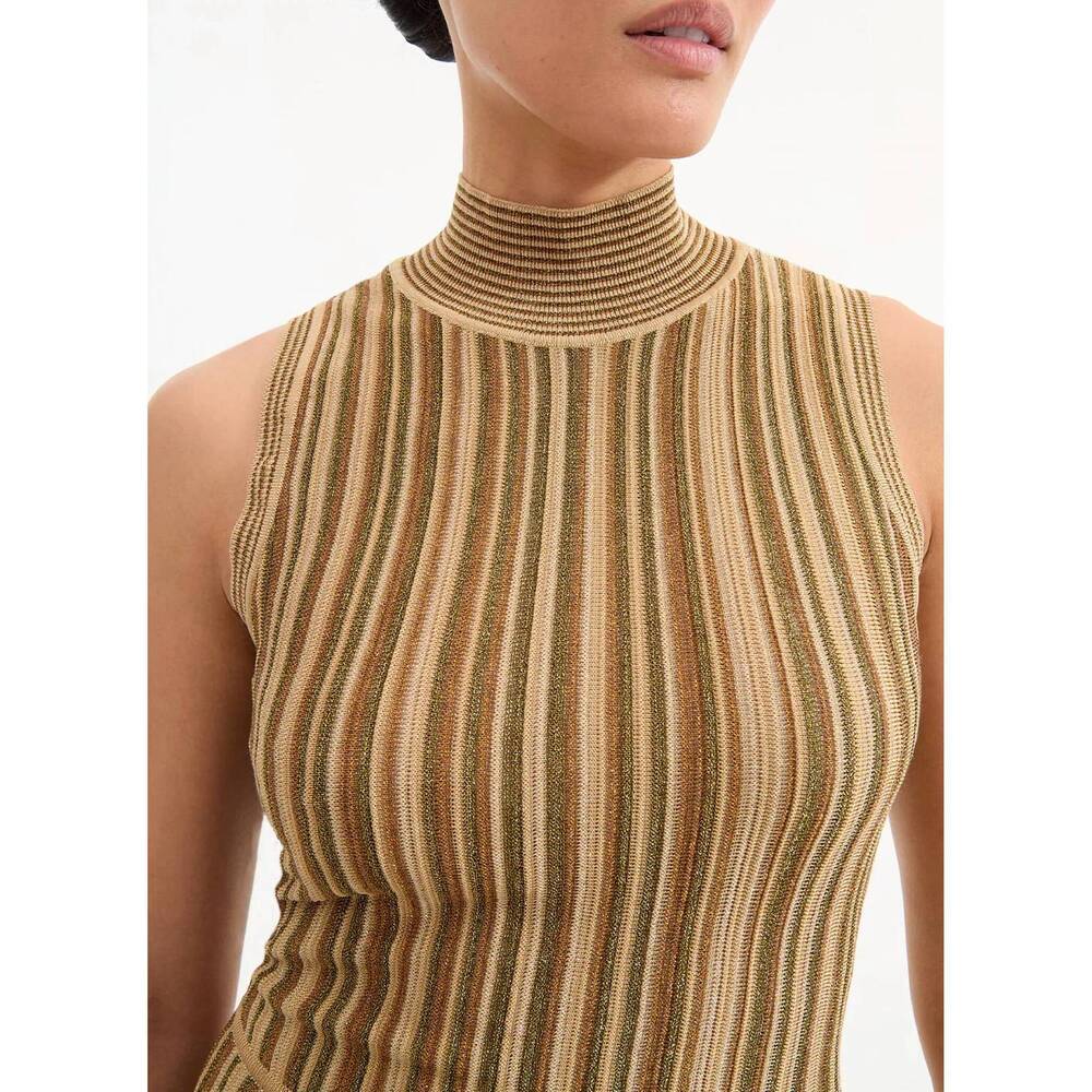 NEW VERONICA BEARD anna maxi dress in gold - Picture 5 of 7